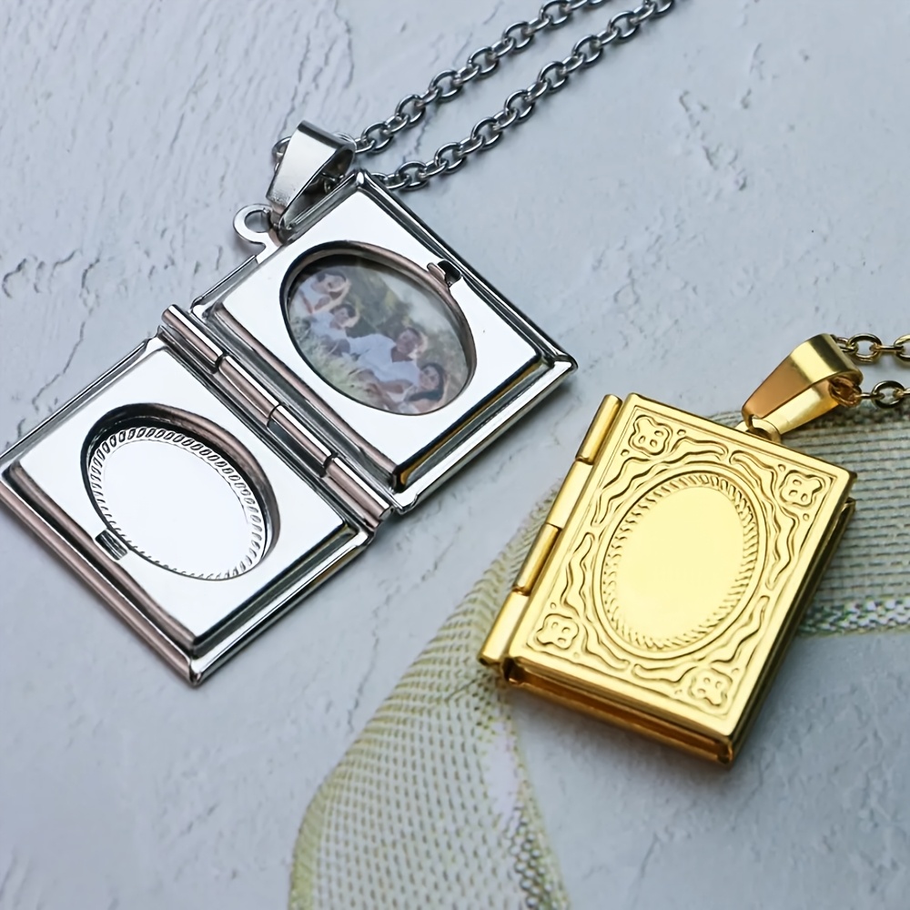 Customized Photo Book-Style Locket Necklace — Personalized Gift